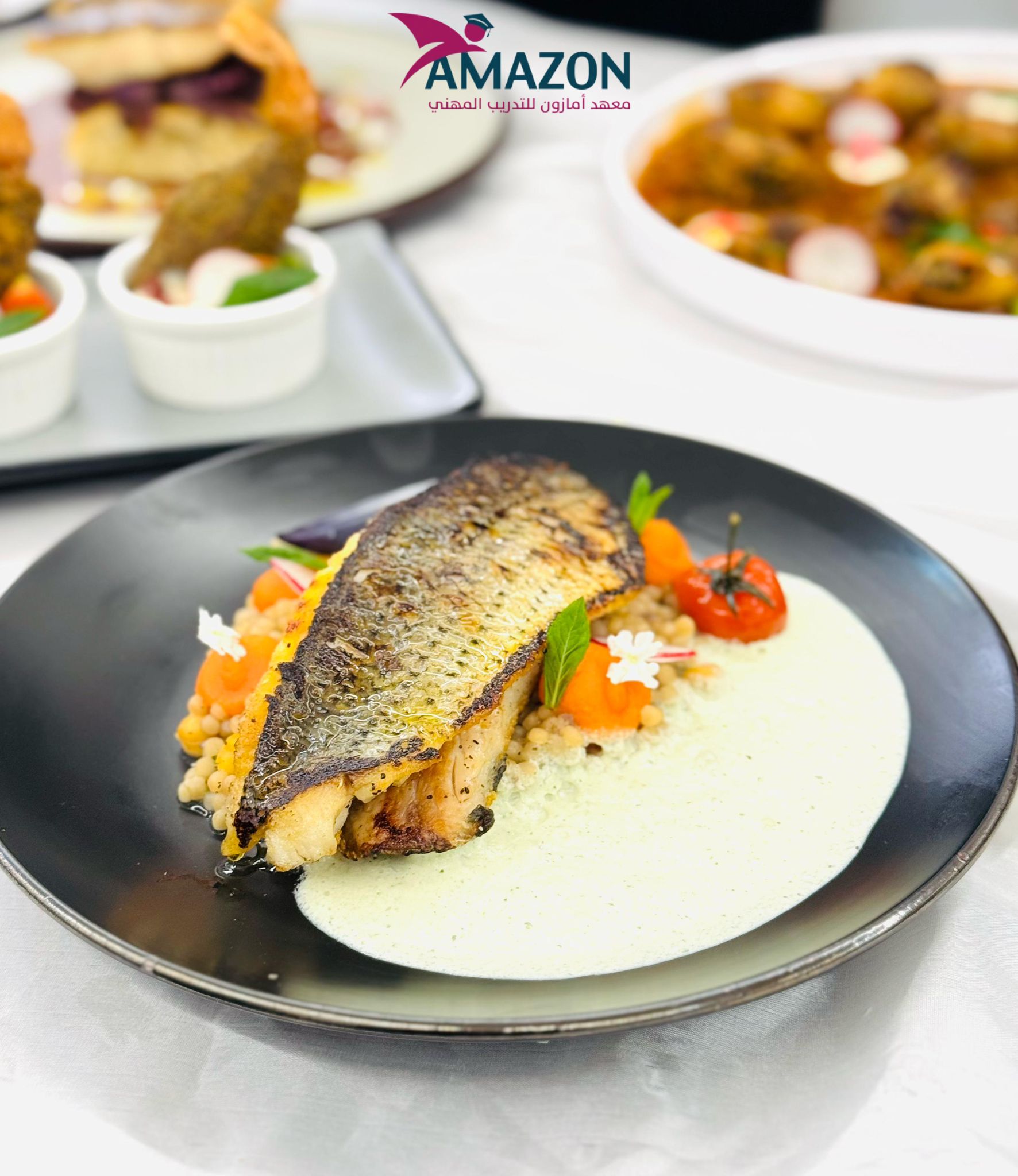  طلاب تخصص الشيف بمعهد أمازون للتدريب المهني ، كانوا اليوم على موعد مع البحر